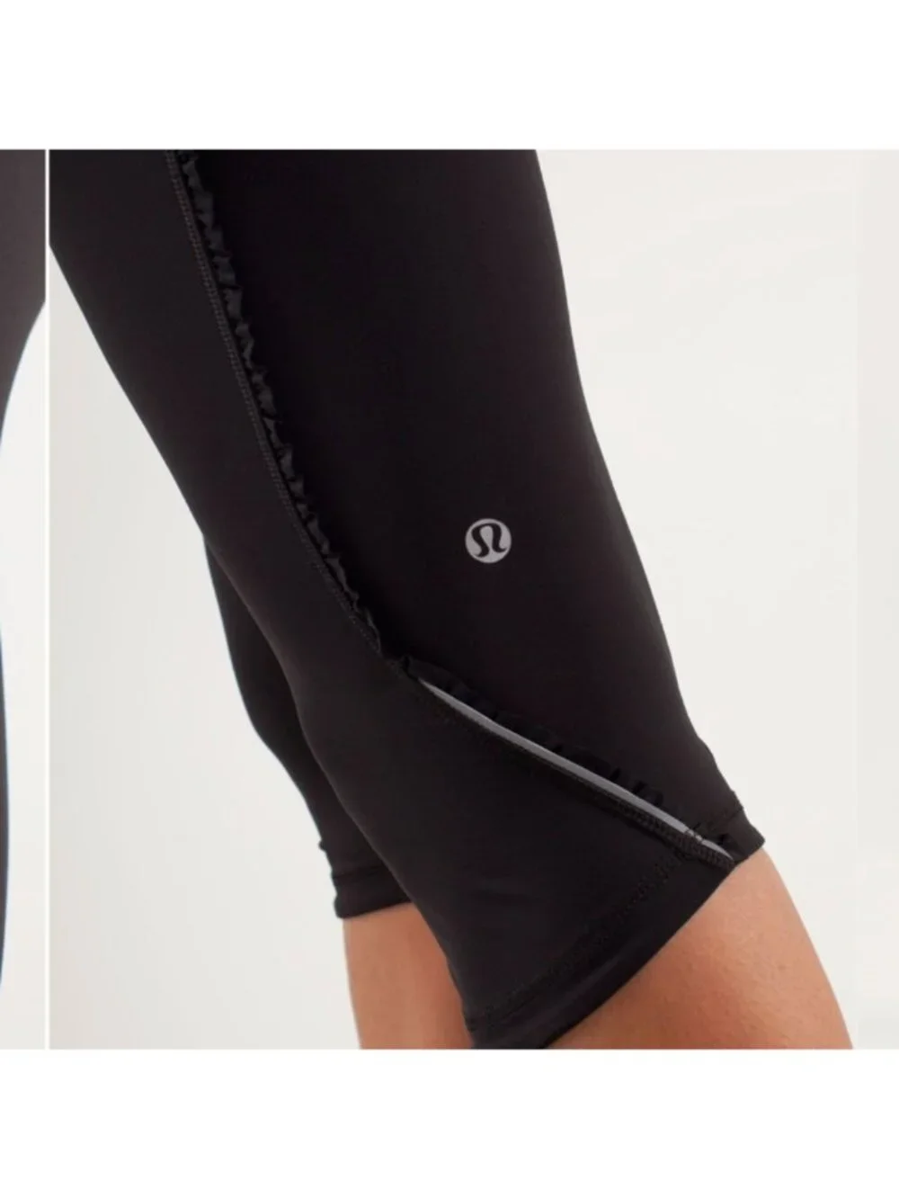 Lululemon Run: Fast And Free Crop Black / Metallic Silver / Coal